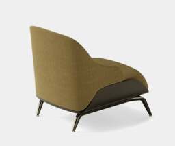 Rackhams Aster Brigid Armchair: Premium Stained Oak Matte Wood & Brushed Brass - thumbnail 4