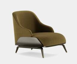 Rackhams Aster Brigid Armchair: Premium Stained Oak Matte Wood & Brushed Brass