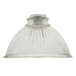 Rackhams Pair of American Diner Clear Glass Shades with Ribbed Lines for E14 and E27 - thumbnail 3