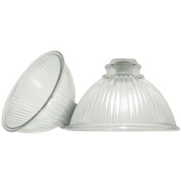 Rackhams Pair of American Diner Clear Glass Shades with Ribbed Lines for E14 and E27 - thumbnail 2