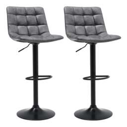 Rackhams Grey Gas Lift Upholstered Swivel Bar Stool Set of 2 - thumbnail 2