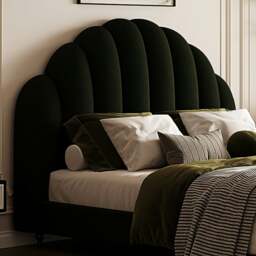 Rackhams Persephone Shell Double Bed, King Size, Super King Size, Flannelette - Super King Size - Dark Green - thumbnail 5
