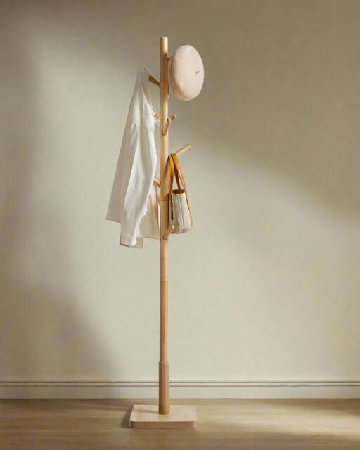 Rackhams Free Standing Solid Coat Rack – 8 Hooks for Hallway - image 1