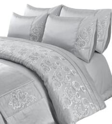 Rackhams Amara Silver Duvet Cover Set - Super King - thumbnail 2