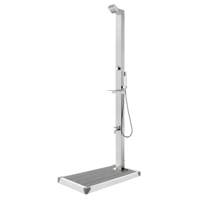 Rackhams Garden Shower with Grey Base 225 cm Stainless Steel