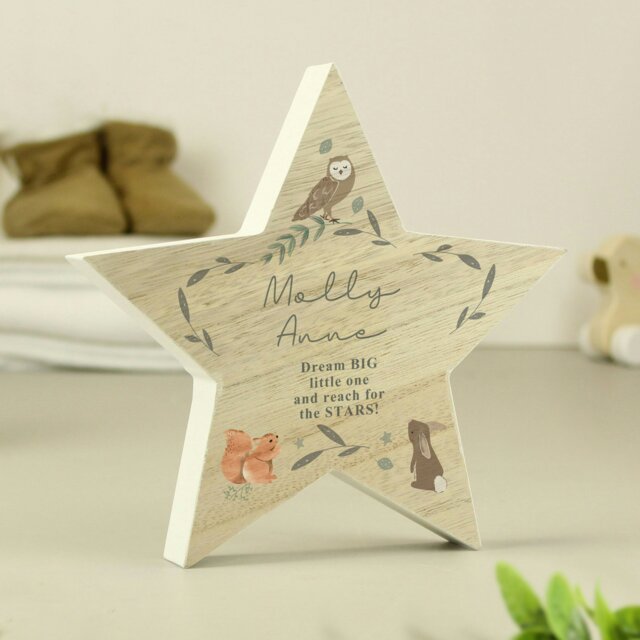 Rackhams Personalised Woodland Animal Star Ornament - image 1