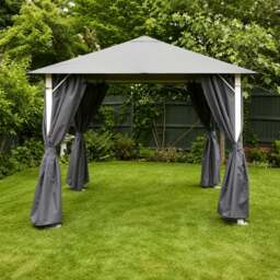Rackhams Vintage Gazebo Curtain Set - Grey - 4m x 3m