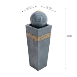 Rackhams Navy Blue Electric Fountain Water Feature with LED Light - thumbnail 5