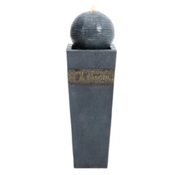 Rackhams Navy Blue Electric Fountain Water Feature with LED Light - thumbnail 2