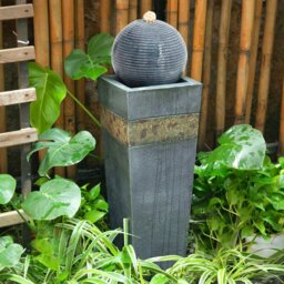 Rackhams Navy Blue Electric Fountain Water Feature with LED Light