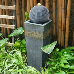 Rackhams Navy Blue Electric Fountain Water Feature with LED Light - thumbnail 4