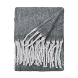 Rackhams Woven Tassel Throw - Charcoal - 140cm x 180cm - Charcoal - 100% Polyester - thumbnail 2