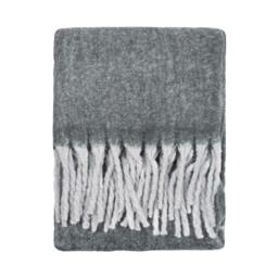 Rackhams Woven Tassel Throw - Charcoal - 140cm x 180cm - Charcoal - 100% Polyester