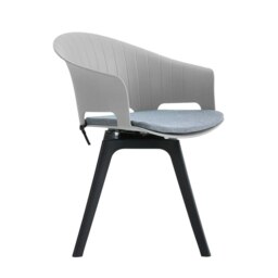 Rackhams Livingandhome Versatile Gray Swivel Plastic Chairs, Set of Four, Durable and Lightweight - Gray - thumbnail 3
