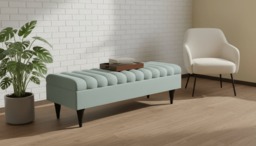 Rackhams Romo Panel Ottoman Bench Seat – Seafoam Green Coffee Table & Seating for Living Room UK - 48 x 48 Inches (120 x 120cm) - thumbnail 6