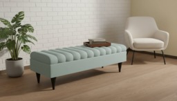 Rackhams Romo Panel Ottoman Bench Seat – Seafoam Green Coffee Table & Seating for Living Room UK - 48 x 48 Inches (120 x 120cm) - thumbnail 3