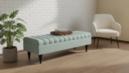Rackhams Romo Panel Ottoman Bench Seat – Seafoam Green Coffee Table & Seating for Living Room UK - 48 x 48 Inches (120 x 120cm) - thumbnail 2