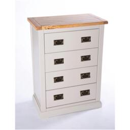 Rackhams Loreo 4 Drawer Chest of Drawers Bras Drop Handle - Light Grey - thumbnail 3