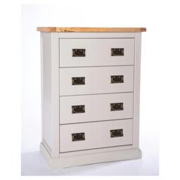 Rackhams Loreo 4 Drawer Chest of Drawers Bras Drop Handle - Light Grey - thumbnail 2