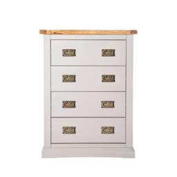 Rackhams Loreo 4 Drawer Chest of Drawers Bras Drop Handle - Light Grey