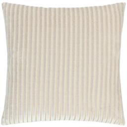 Rackhams Savoy Velvet Stripe Cushion Cover - Oyster - 50cm x 50cm - Oyster - 100% Polyester - thumbnail 1