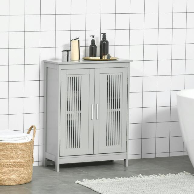 Rackhams Modern Bathroom Cabinet, Freestanding Floor Cabinet with Storage, White - Bathroom Cabinet - MDF - Grey - image 1