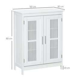 Rackhams Modern Bathroom Cabinet, Freestanding Floor Cabinet with Storage, White - Bathroom Cabinet - MDF - Grey - thumbnail 6