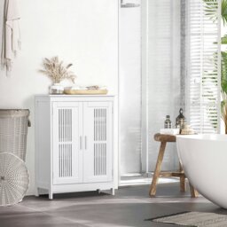Rackhams Modern Bathroom Cabinet, Freestanding Floor Cabinet with Storage, White - Bathroom Cabinet - MDF - Grey - thumbnail 3