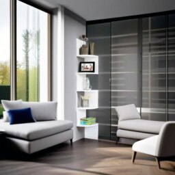 Rackhams White Corner Wall Shelf – 5-Tier Stylish Bookcase with Rounded Edges, 20 x 20 x 126 cm - thumbnail 5
