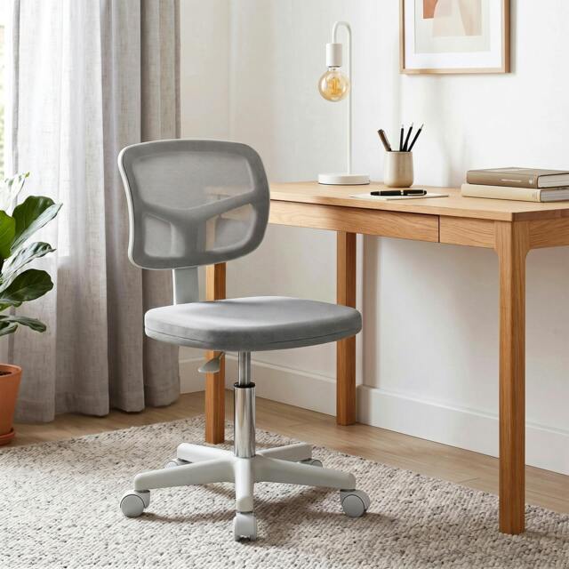 Rackhams Small Office Chair without Arms, Swivel Mesh Desk Chair, Dark Grey - image 1