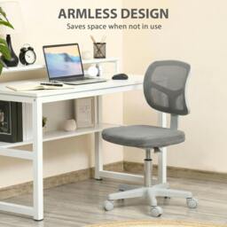 Rackhams Small Office Chair without Arms, Swivel Mesh Desk Chair, Dark Grey - thumbnail 5