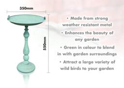 Rackhams Ornamental Free Standing, Weather Resistant, Pedestal Style, Easy Assemble Bird Bath - thumbnail 2