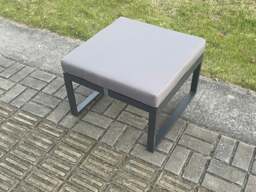 Rackhams Aluminium Patio Outdoor Garden Furniture Lounge Sofa Set with Oblong Coffee Table 3 Footstools Dark Grey - thumbnail 5