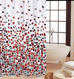 Rackhams Shower Curtain Bath Curtain Mould and Mildew Resistant Water Repellent Shower Liner for Bathroom Solid White - Mosaic Blue - thumbnail 5