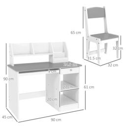 Rackhams ZONEKIZ Two-Piece Kids Desk and Chair Set with Storage, for Ages 5-8 Years - Grey - thumbnail 3
