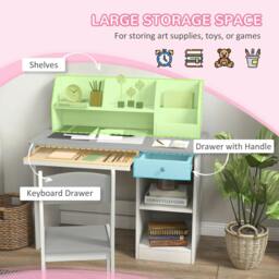 Rackhams ZONEKIZ Two-Piece Kids Desk and Chair Set with Storage, for Ages 5-8 Years - Grey - thumbnail 4