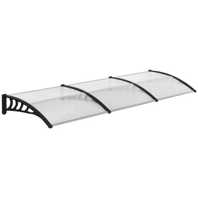 Rackhams Front Door Canopy, Outdoor Awning, 303 x 96cm Rain Shelter for Window, Porch and Front/Back Door, Clear - image 1