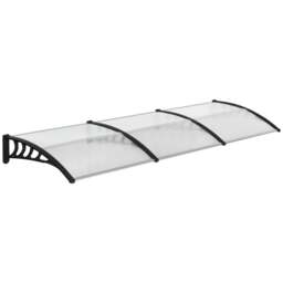 Rackhams Front Door Canopy, Outdoor Awning, 303 x 96cm Rain Shelter for Window, Porch and Front/Back Door, Clear - thumbnail 1
