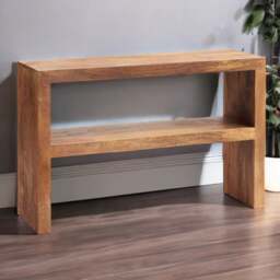 Rackhams Logan Light Mango Console Table with Shelf - Wood - 1 - 118CM X 35CM X 78CM  (LXDXH)