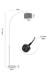 Rackhams Arched Floor Lamp Marble Base with Shade - Multi - One Size - thumbnail 3