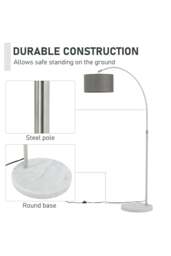 Rackhams Arched Floor Lamp Marble Base with Shade - Multi - One Size - thumbnail 5