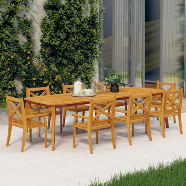 Rackhams Outdoor Dining Chairs 8 pcs Solid Wood Acacia