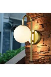 Rackhams Nordic Modern Golden Wall Light - Gold - One Size - thumbnail 4