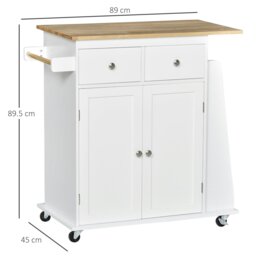 Rackhams Kitchen Island Storage Cabinet Rolling Trolley with Wood Top, 3-Tier Spice Rack - thumbnail 3