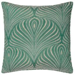 Rackhams Gatsby Piping Detail Jacquard Cushion Cover - Emerald - 55cm x 55cm - Emerald - 100% Polyester - thumbnail 2