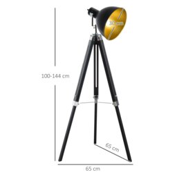 Rackhams Stand Floor Lamp Tripod Light Livingroom Studio Dome Shade - thumbnail 3