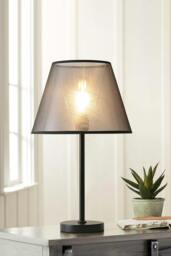 Rackhams Modern Bedside Lamp Table Lamp - Black - One Size - thumbnail 1