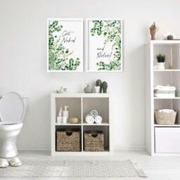 Rackhams Framed picture for bathroom - Set of 2 wall art prints - 20 x 30 in / 50 x 76 cm - Satin Photo paper 280 gsm - Black Frame - thumbnail 2