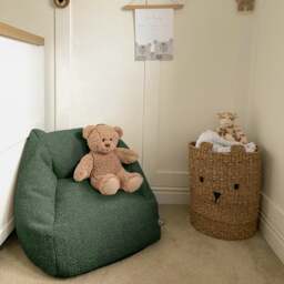 Rackhams Indoor Kids Bean Bag Chair - Snug Snuggle Seat - Grey - thumbnail 3
