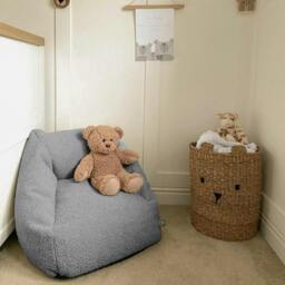 Rackhams Indoor Kids Bean Bag Chair - Snug Snuggle Seat - Grey - thumbnail 1